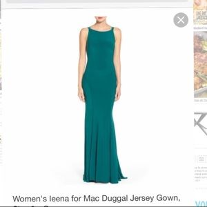 Ieena for MacDuggal teal slip dress